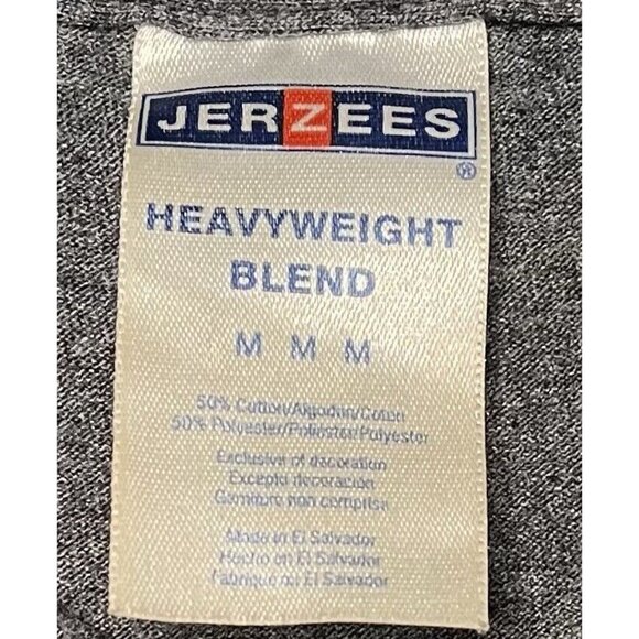 Jerzees Mens Gray Graphic Tee Shirt MEDIUM Shirt Sleeve - Picture 3 of 3
